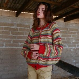 Doen Briar Cardigan in Rainbow Knit